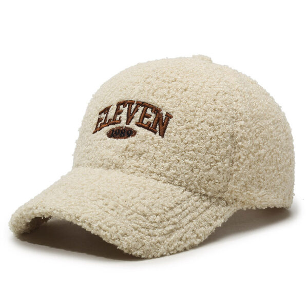 Winter Lambskin Thickened Warm Baseball Cap - Image 4