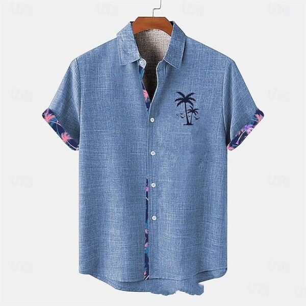 Ocean Fish Pattern Lapel Loose Casual Short Sleeve - Image 3