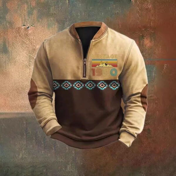 Sweater 3D Digital Printing Stand Collar Men's Street - Image 4