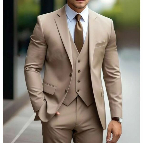 Business Casual Men's Three-piece Suit For Bridegroom Men's Wedding - Image 5