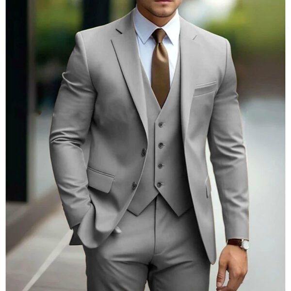 Business Casual Men's Three-piece Suit For Bridegroom Men's Wedding - Image 2