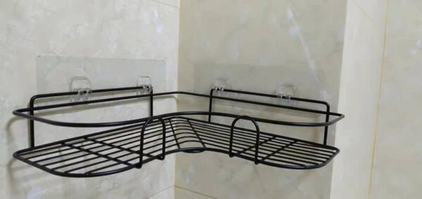 Punch-free Wall Bathroom Storage Rack Kitchen Corner Shelf Household Tripod - Image 6