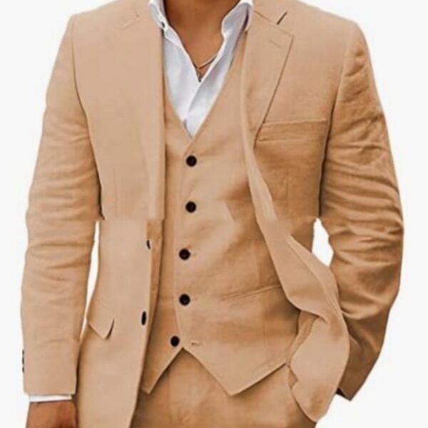 Linen Business Casual Suit Men's Six-piece Set Suit - Image 3