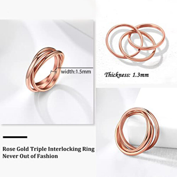 Three-ring Rotating Ring For Couple Creative Personalized Anxiety Relief Rings Women Geometric Jewelry - Image 3