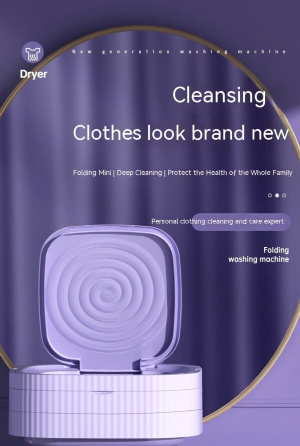 Plastic Folding Washing Machine Automatic Washing Underwear Panty Socks Baby Pet Clothes Dormitory Washing Integrated - Image 3