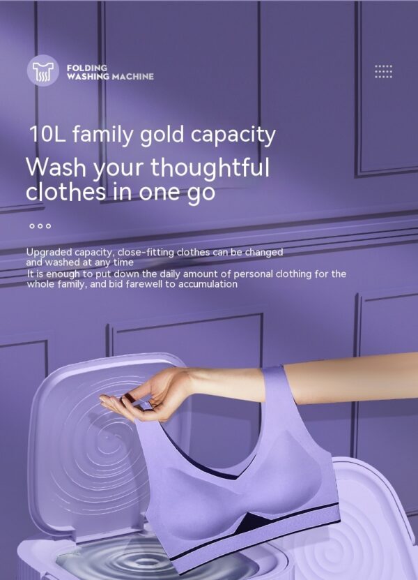 Plastic Folding Washing Machine Automatic Washing Underwear Panty Socks Baby Pet Clothes Dormitory Washing Integrated - Image 2