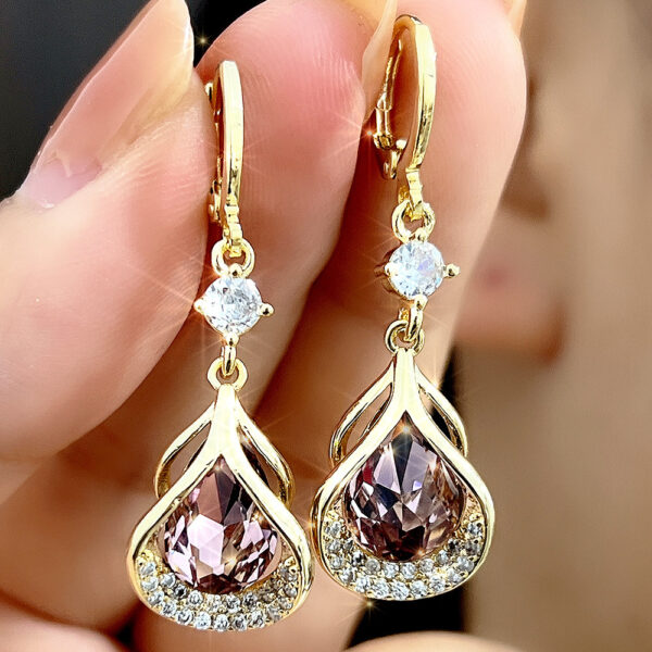 Micro Inlaid Zircon Exquisite Elegant Luxury Light Luxury High-end Earrings - Image 9