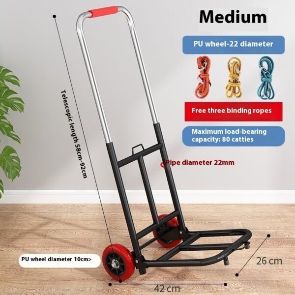 Hand Buggy Foldable And Portable Luggage Shopping Shopping Shopping Shopping Load - Image 4