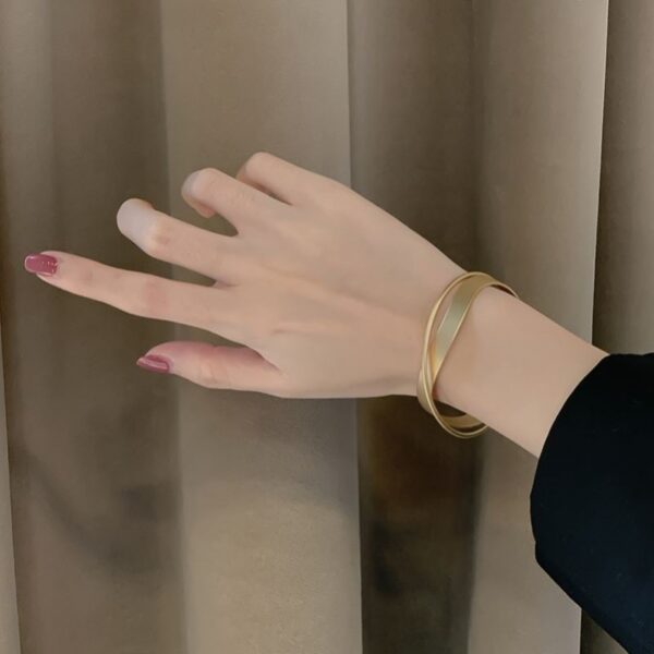 Geometric Cross Bangle Bracelet - Image 4