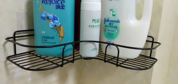 Punch-free Wall Bathroom Storage Rack Kitchen Corner Shelf Household Tripod - Image 5