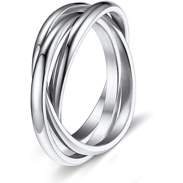 Three-ring Rotating Ring For Couple Creative Personalized Anxiety Relief Rings Women Geometric Jewelry - Image 10