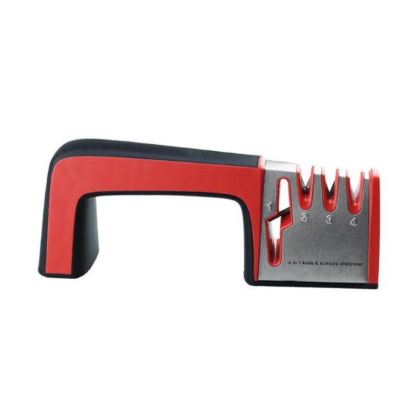 A Four-in-one Family Uses A Sharpener To Sharpen A Kitchen Knife - Image 10