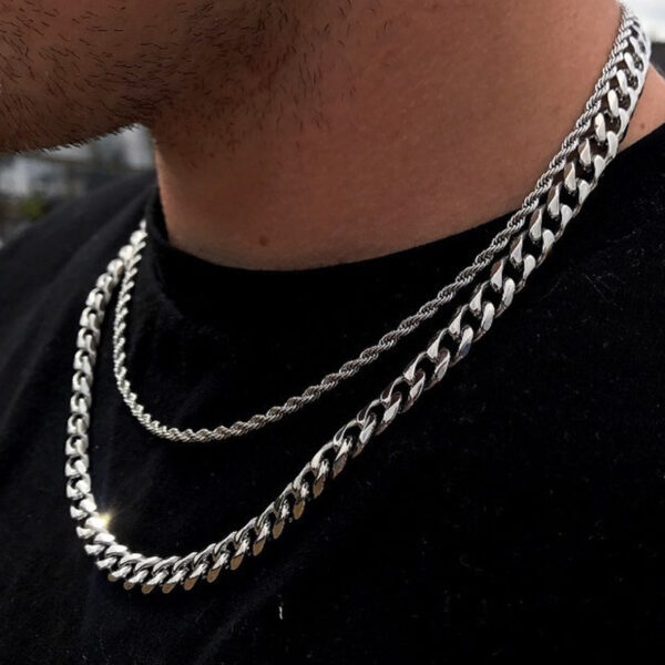 Temperament Fashion Cube Rope Chain Men Necklace - Image 6