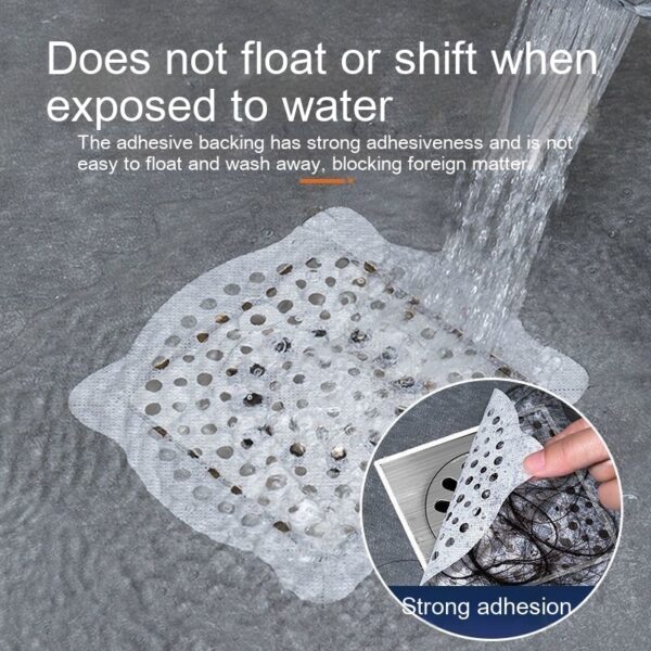 Disposable Self-adhesive Tian Zi Floor Drain Sheet Anti-blocking Insect-proof Anti-hair - Image 2