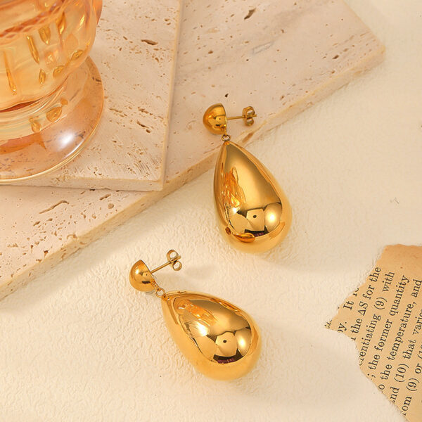 18K Gold Stainless Steel Dropper Earrings Eardrops - Image 7