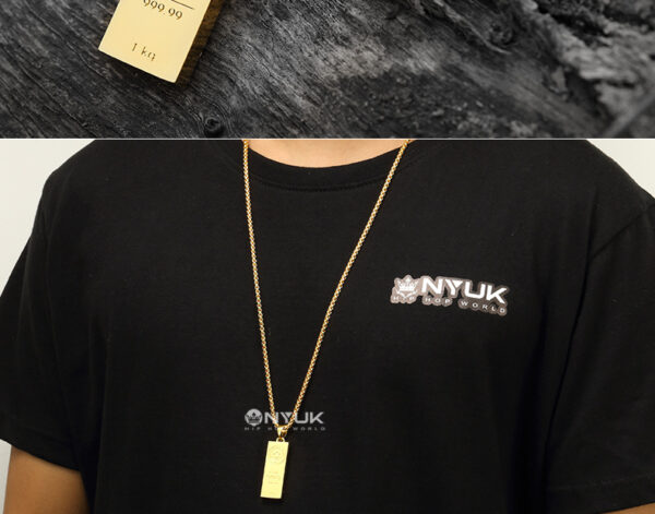 Gold Bar Hip Hop Necklace Pendant - Image 5