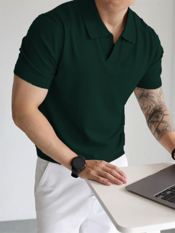 Summer Men's Cool Loose Lapels T-shirt - Image 4