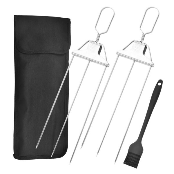 3-Prong Skewer Stick Needles Kebab 3 Way Forks Stainless Steel Barbecue Grill Fork Household BBQ Non-stick - Image 3