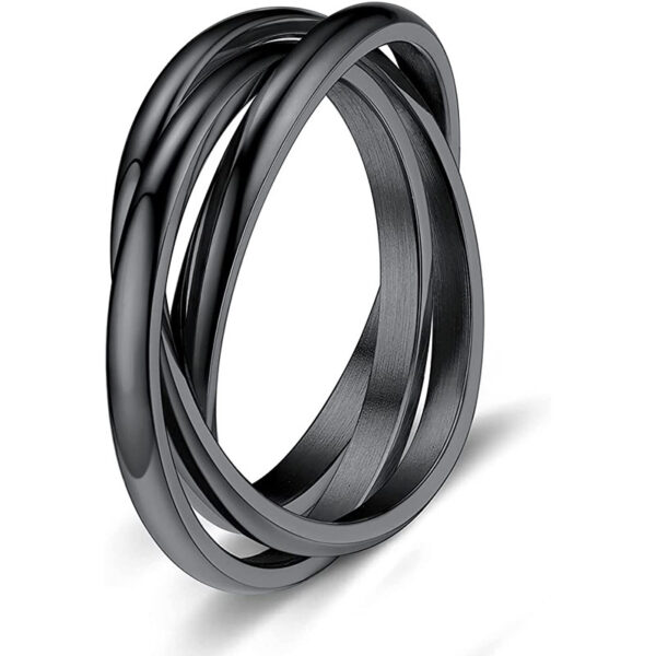 Three-ring Rotating Ring For Couple Creative Personalized Anxiety Relief Rings Women Geometric Jewelry - Image 9