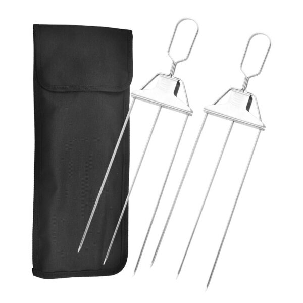 3-Prong Skewer Stick Needles Kebab 3 Way Forks Stainless Steel Barbecue Grill Fork Household BBQ Non-stick - Image 5