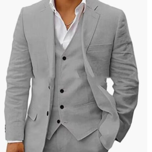 Linen Business Casual Suit Men's Six-piece Set Suit - Image 7