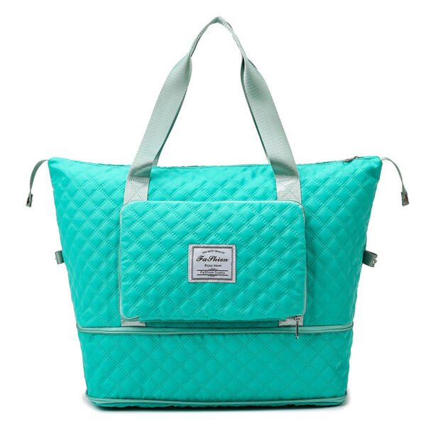 Foldable Travel Duffle Bag With Rhombus Sewing Design Large Capacity Fitness Handbag Portable Versatile Shoulder Bags Expandable Organizer - Image 6