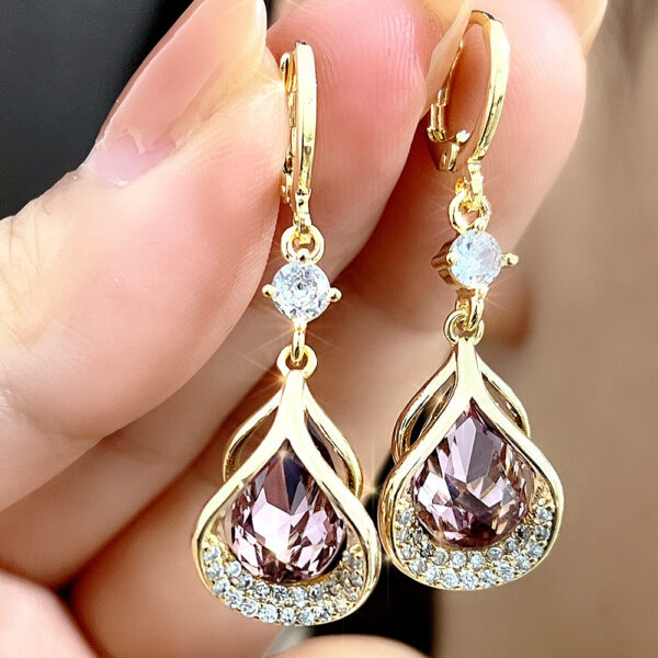 Micro Inlaid Zircon Exquisite Elegant Luxury Light Luxury High-end Earrings - Image 6