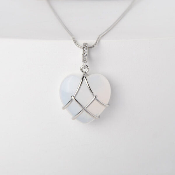 Titanium Steel Zircon Heart Necklace - Image 2