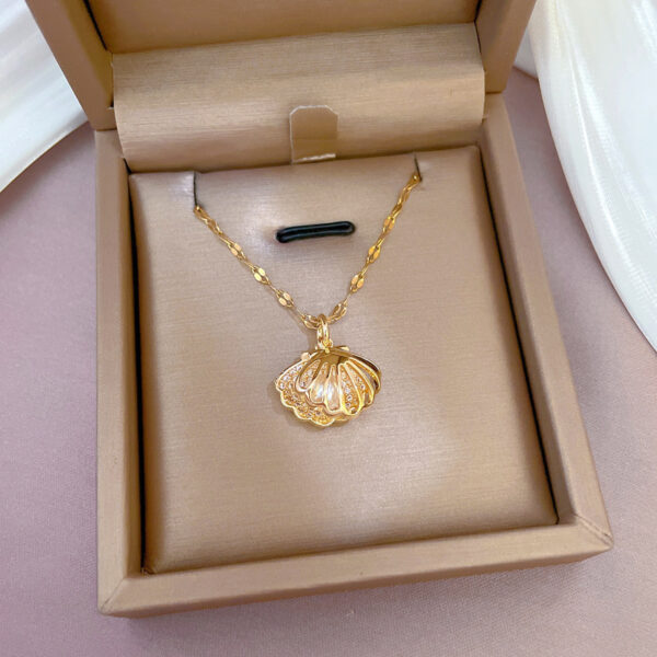 A Necklace Full Of Diamond Microencrusted Zircon Wisps Empty Shell Pearls - Image 5