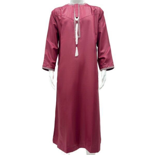 Solid Color Round Neck Embroidered Thick Tassel Oman Gowns Saudi Arabia Men - Image 9