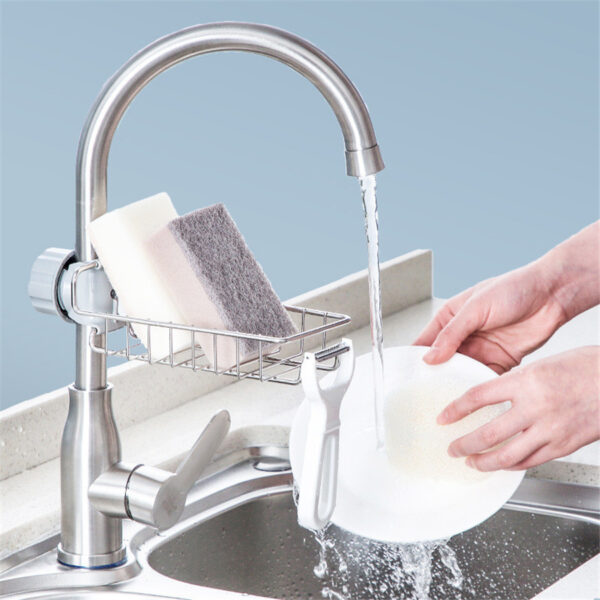 Adjustable Sink Drain Rack Sponge Storage Faucet Holder Soap Drainer Shelf Basket Organizer Kitchen Bathroom Accessories - Image 8