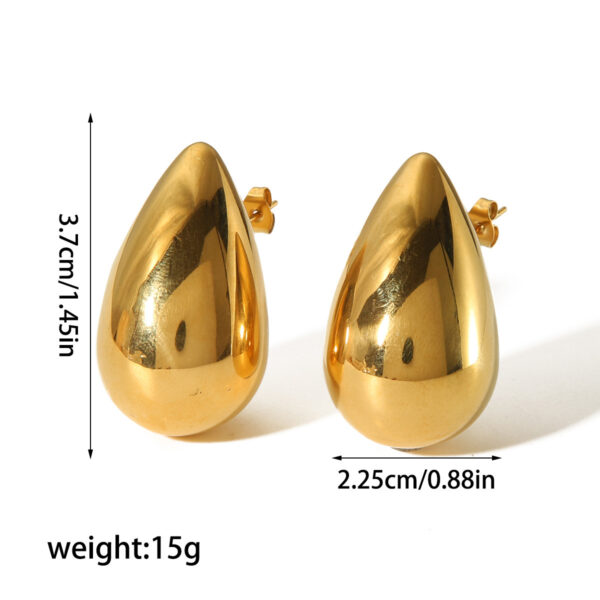18K Gold Stainless Steel Dropper Earrings Eardrops - Image 6