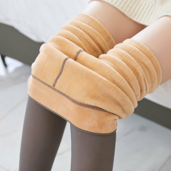 Fake Translucent Plus Size Leggings Fleece Lined Tights Fall And Winter Warm Fleece Pantyhose Women Fleece Lined Pantyhose Thermal Winter Tights - Image 7