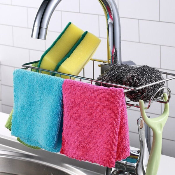 Adjustable Sink Drain Rack Sponge Storage Faucet Holder Soap Drainer Shelf Basket Organizer Kitchen Bathroom Accessories - Image 9