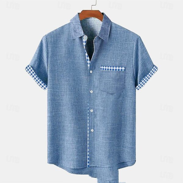 Ocean Fish Pattern Lapel Loose Casual Short Sleeve - Image 5