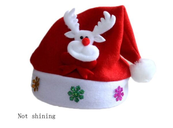Christmas Decorations Non-woven Cartoon Applique Luminous Hat - Image 5