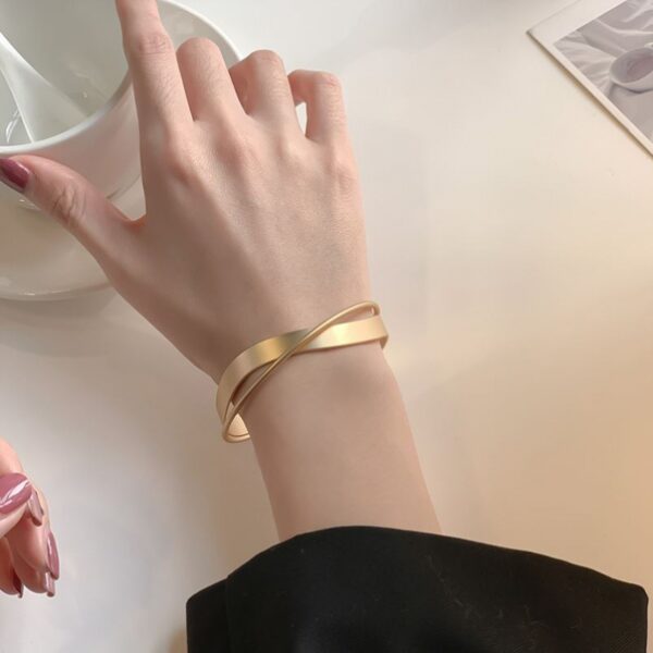 Geometric Cross Bangle Bracelet - Image 5