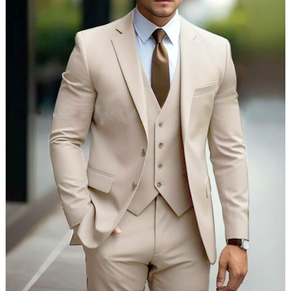 Business Casual Men's Three-piece Suit For Bridegroom Men's Wedding - Image 10
