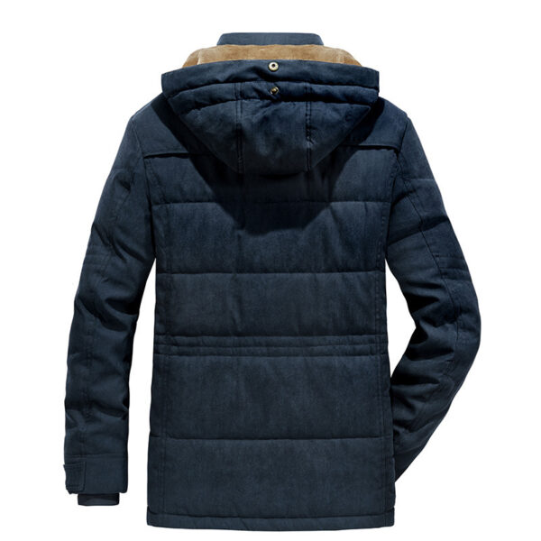Plus Size Men's Cotton-padded Coat Multi-pocket Fleece-lined Thickened - Image 3