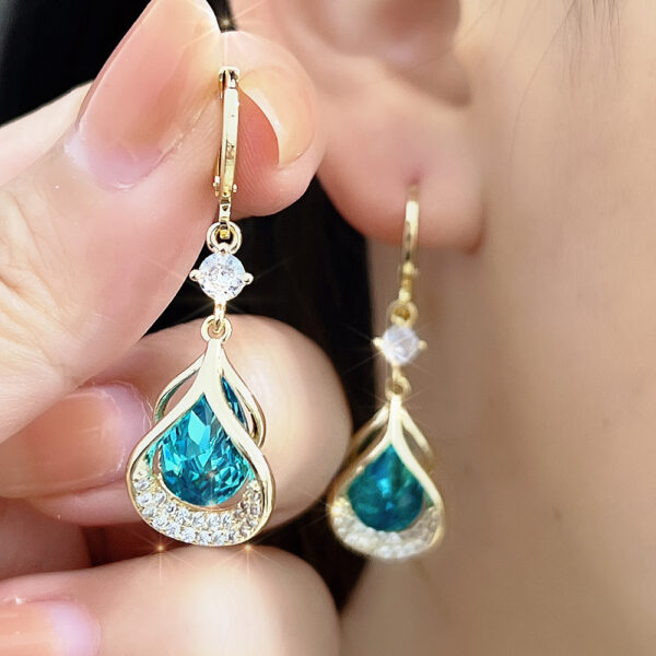 Micro Inlaid Zircon Exquisite Elegant Luxury Light Luxury High-end Earrings - Image 5