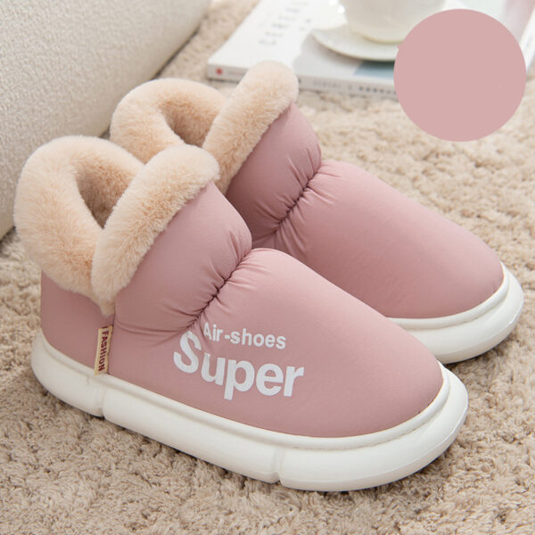 Warm House Shoes Plush Fleece High Back Heel Slippers Home Winter Warm Couple Shoes - Image 10