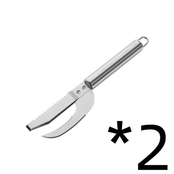 Kitchen 3 In 1 Stainless Steel Scale Planer Fish Scraper Fish Multi-Function Fish Scraper Scale Tool Fish Maw Knife - Image 5