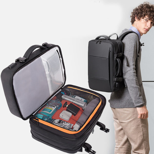 Foldable Large Capacity Business Backpack Men's Travel Bag Waterproof Backpack - Image 7
