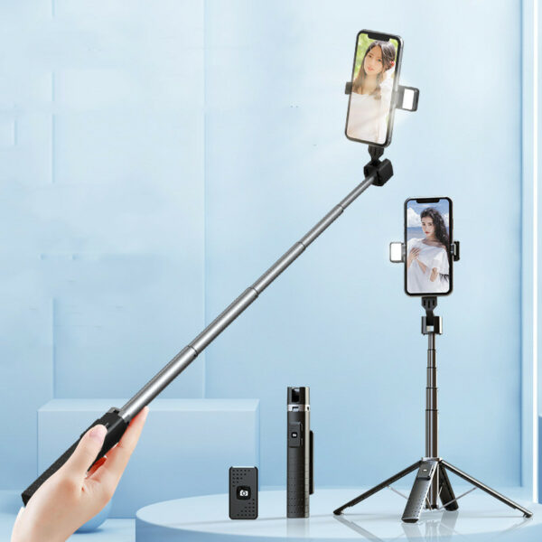 Quadrupod Double Fill Light Mobile Phone Bluetooth-compatible Selfie Stick - Image 2
