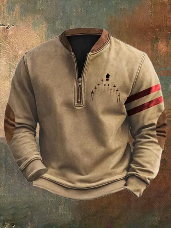 Sweater 3D Digital Printing Stand Collar Men's Street - Image 3