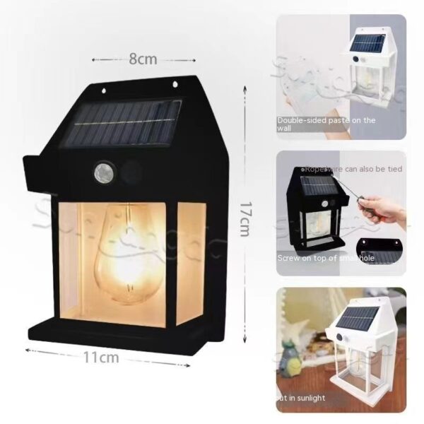 Outdoor Solar  Waterproof Tungsten Induction Garden Wall Lamp - Image 4