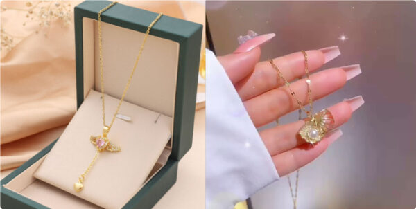A Necklace Full Of Diamond Microencrusted Zircon Wisps Empty Shell Pearls - Image 4