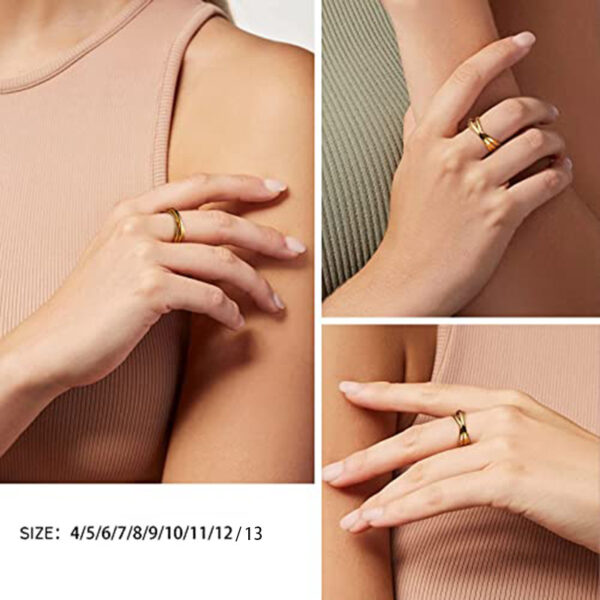 Three-ring Rotating Ring For Couple Creative Personalized Anxiety Relief Rings Women Geometric Jewelry - Image 7