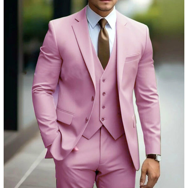 Business Casual Men's Three-piece Suit For Bridegroom Men's Wedding - Image 7
