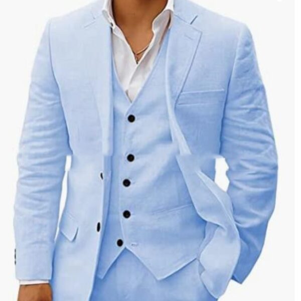 Linen Business Casual Suit Men's Six-piece Set Suit - Image 9